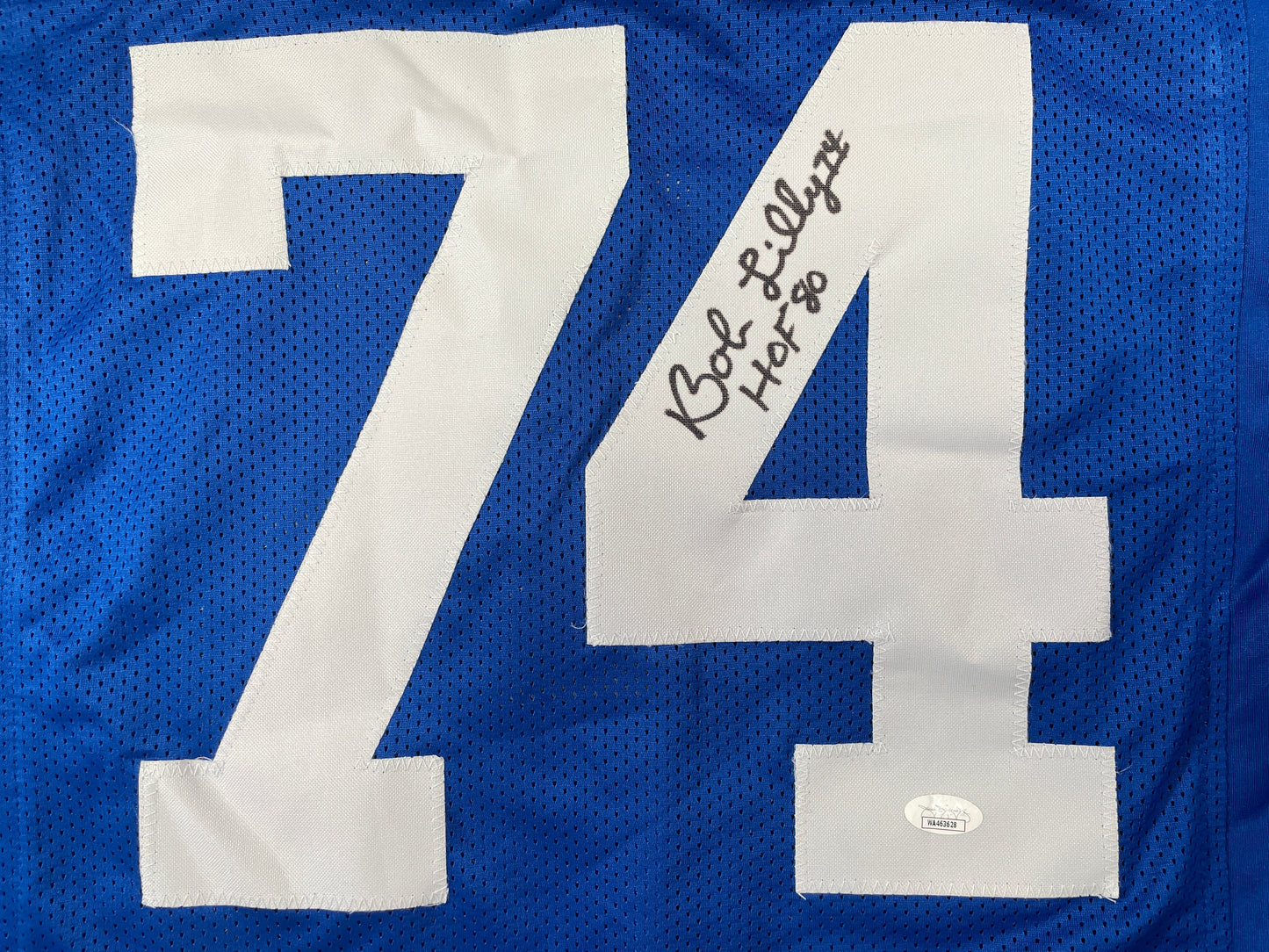 BOB LILLY DALLAS COWBOYS SIGNED Throwback JERSEY w/HOF80 JSA COA