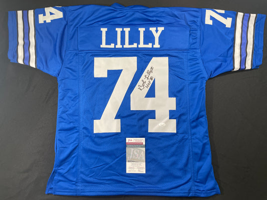 BOB LILLY DALLAS COWBOYS SIGNED Throwback JERSEY w/HOF80 JSA COA