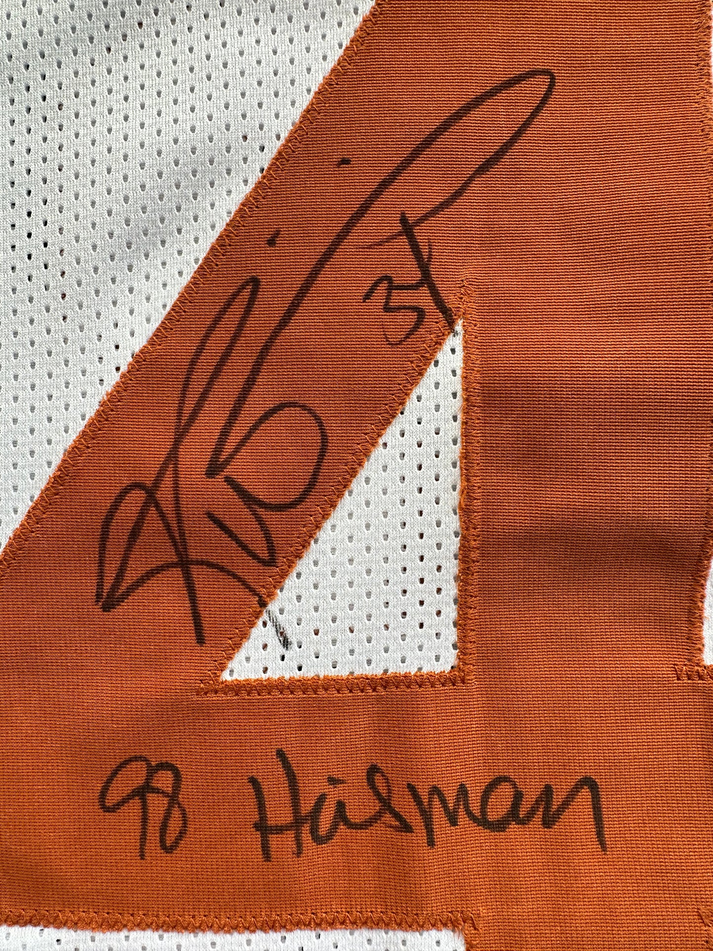 RICKY WILLIAMS SIGNED WHITE FOOTBALL JERSEY Texas Longhorns w/ "98 Heisman" BAS