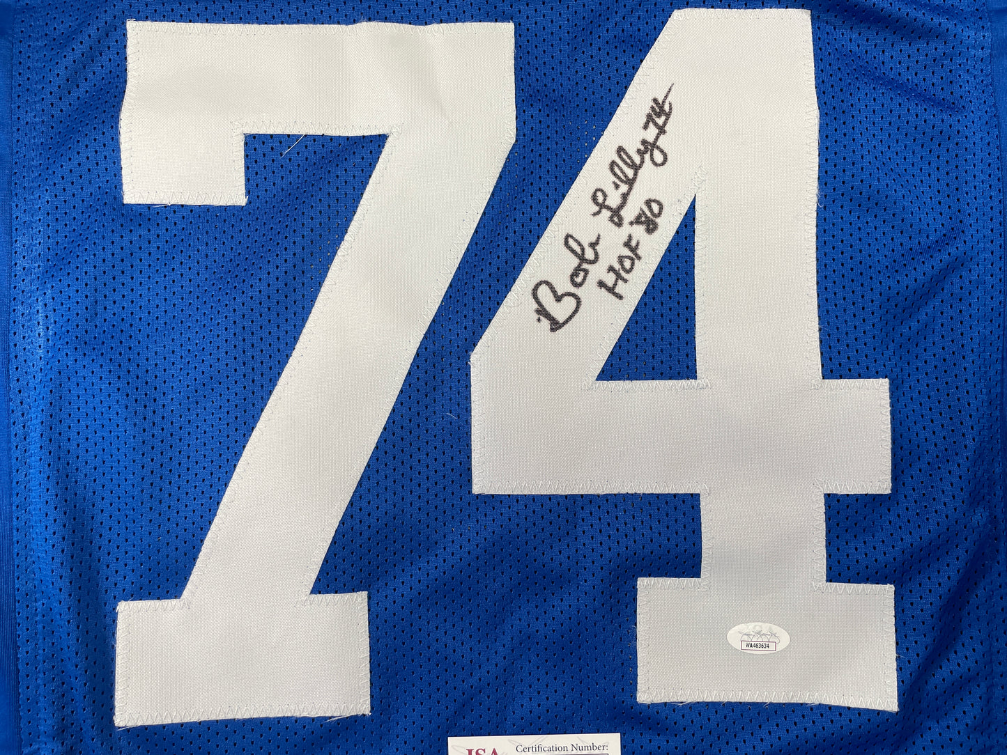 BOB LILLY DALLAS COWBOYS SIGNED Throwback JERSEY w/HOF80 JSA COA