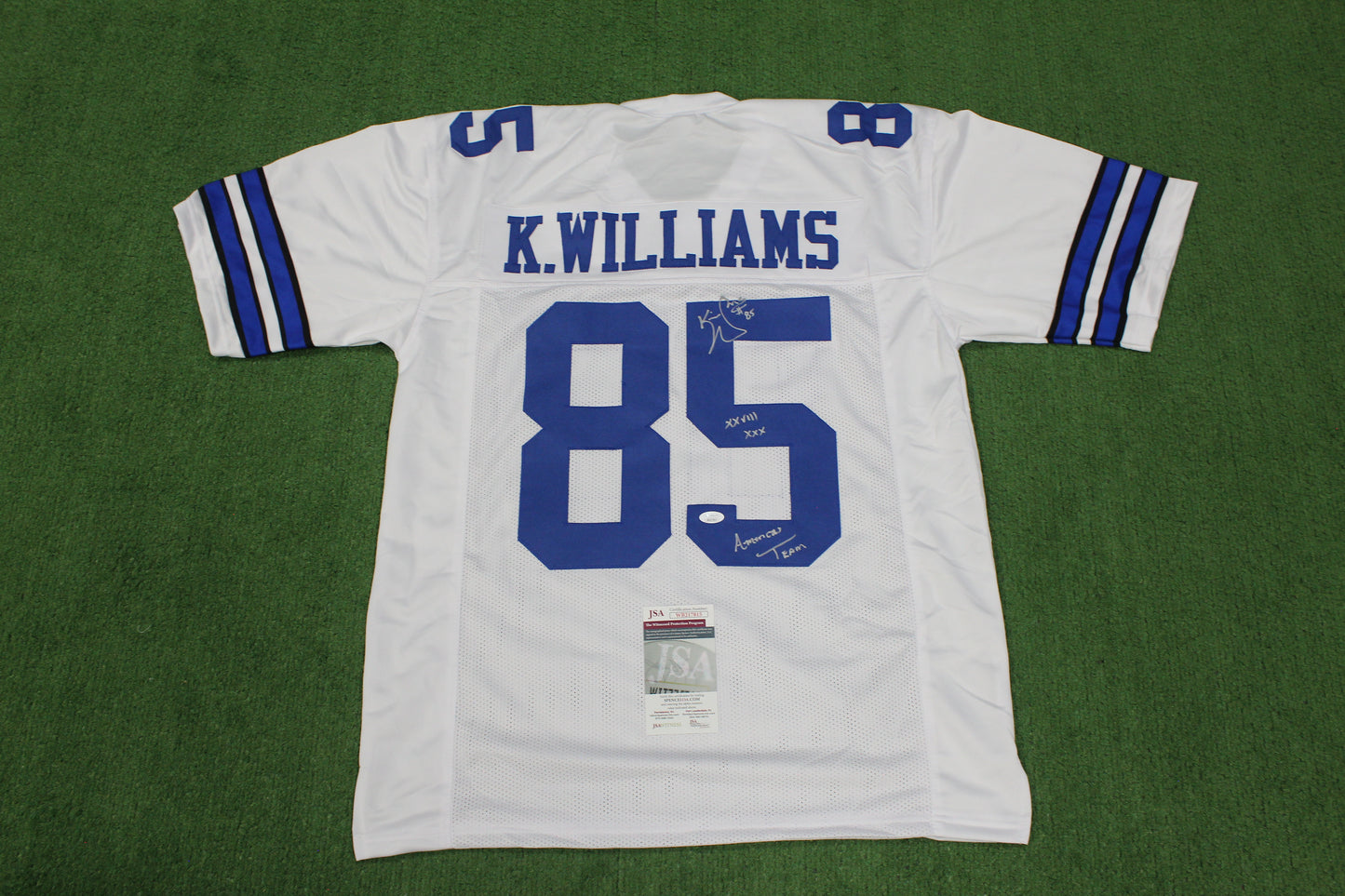 KEVIN WILLIAMS DALLAS COWBOYS SIGNED JERSEY Hurricanes w/INSCs XL JSA