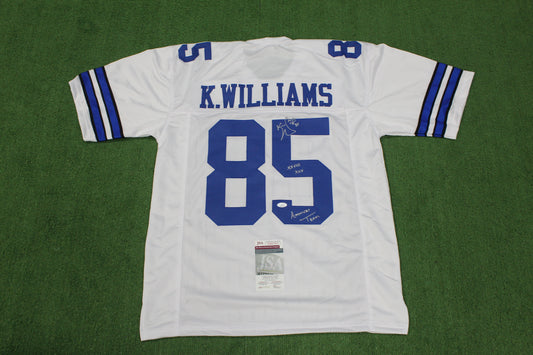 KEVIN WILLIAMS DALLAS COWBOYS SIGNED JERSEY Hurricanes w/INSCs XL JSA