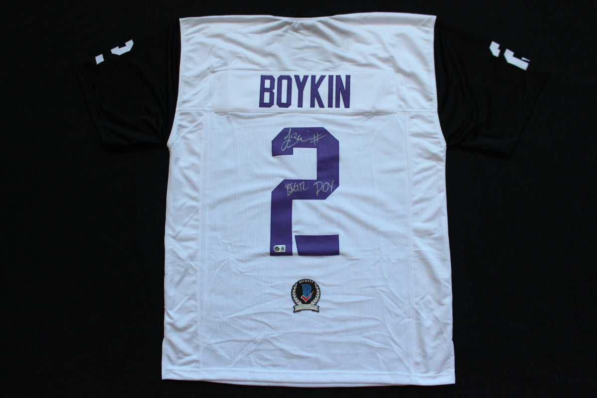 TREVONE BOYKIN TCU HORNED FROGS SIGNED WHITE JERSEY wBIG12POY BAS