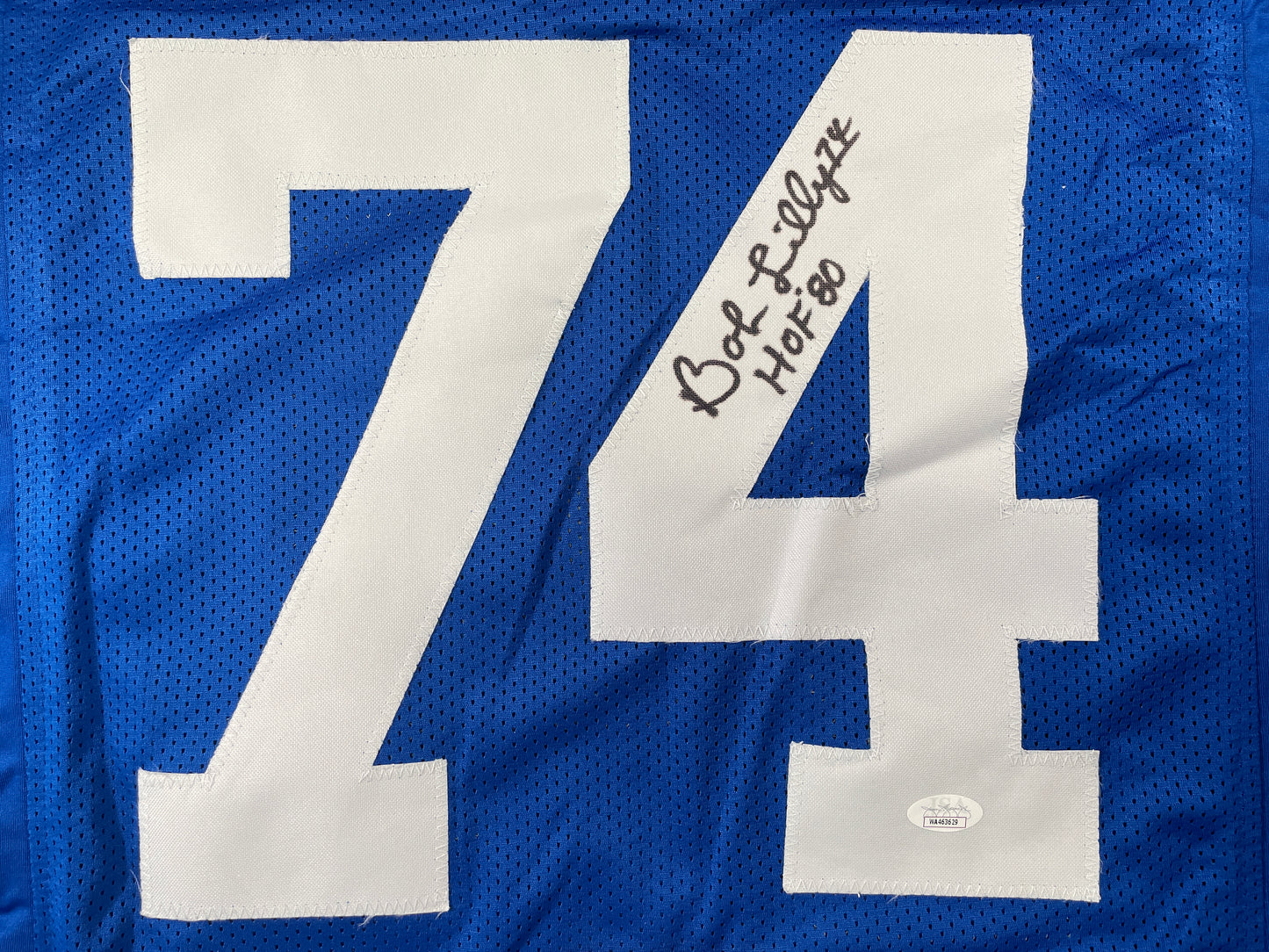 BOB LILLY DALLAS COWBOYS SIGNED Throwback JERSEY w/HOF80 JSA COA