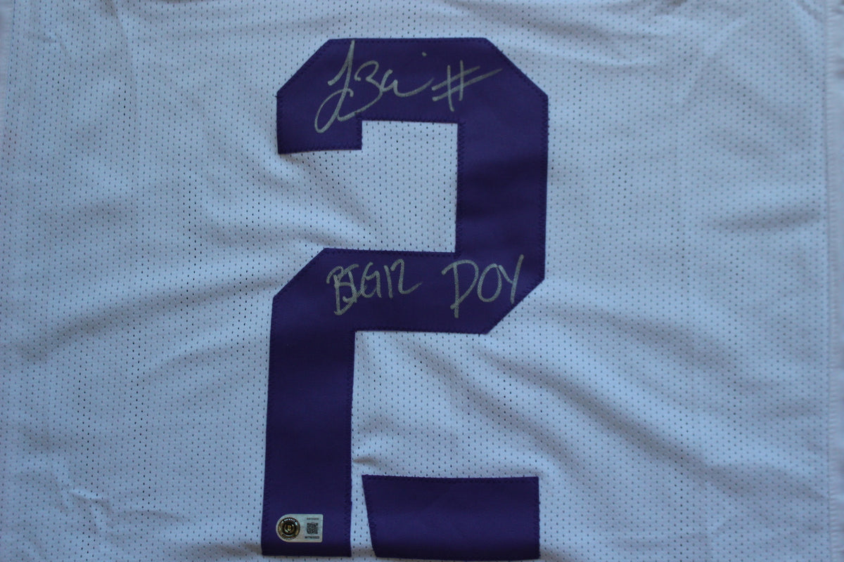 TREVONE BOYKIN TCU HORNED FROGS SIGNED WHITE JERSEY wBIG12POY BAS