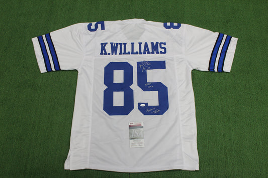 KEVIN WILLIAMS DALLAS COWBOYS SIGNED JERSEY Hurricanes w/INSCs XL JSA