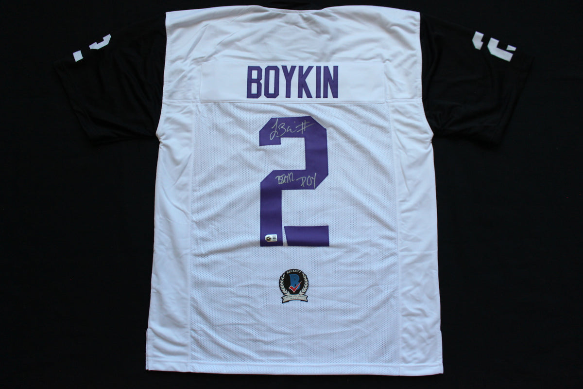 TREVONE BOYKIN TCU HORNED FROGS SIGNED WHITE JERSEY wBIG12POY BAS