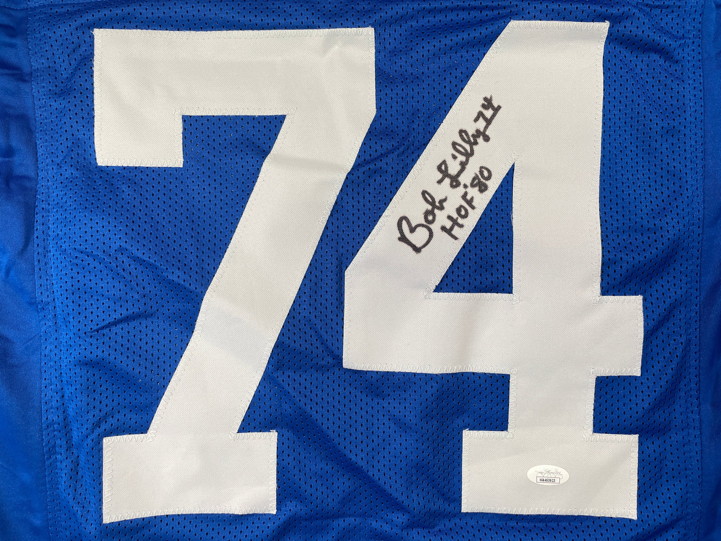BOB LILLY DALLAS COWBOYS SIGNED Throwback JERSEY w/HOF80 JSA COA