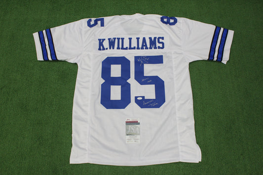 KEVIN WILLIAMS DALLAS COWBOYS SIGNED JERSEY Hurricanes w/INSCs XL JSA