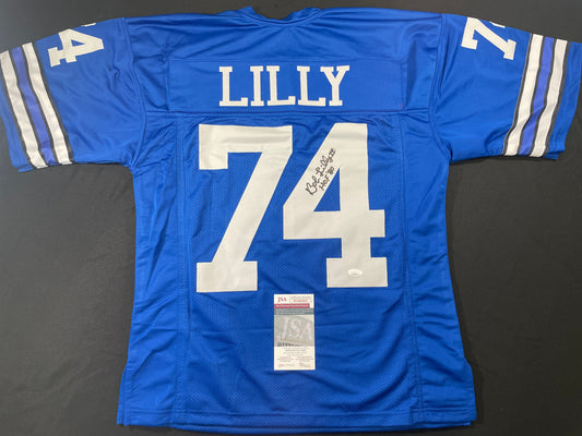 BOB LILLY DALLAS COWBOYS SIGNED Throwback JERSEY w/HOF80 JSA COA