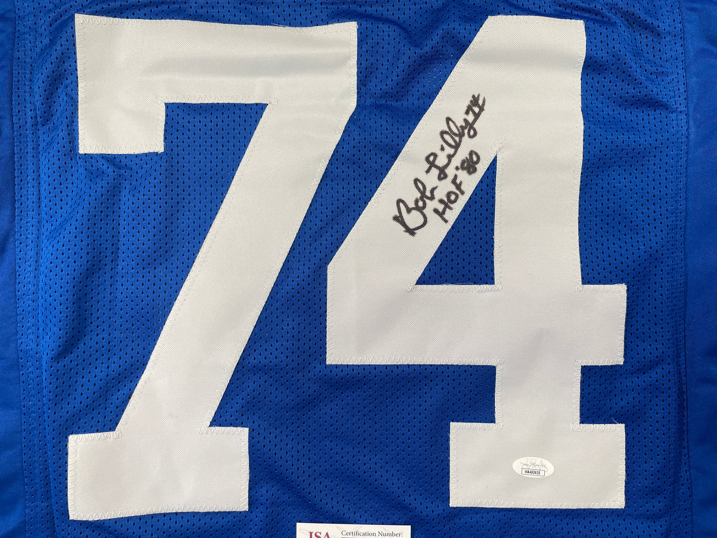 BOB LILLY DALLAS COWBOYS SIGNED Throwback JERSEY w/HOF80 JSA COA