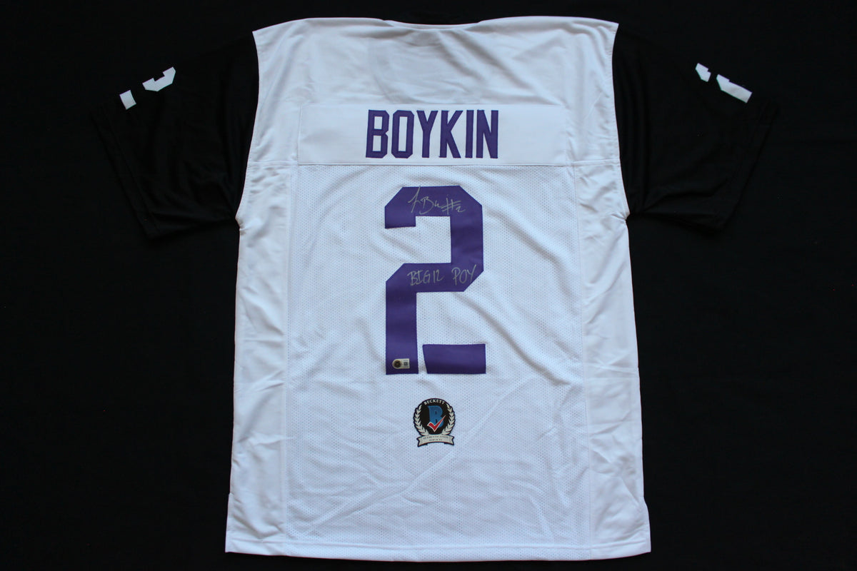 TREVONE BOYKIN TCU HORNED FROGS SIGNED WHITE JERSEY wBIG12POY BAS