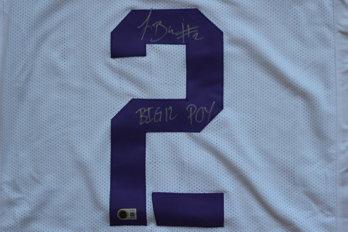 TREVONE BOYKIN TCU HORNED FROGS SIGNED WHITE JERSEY wBIG12POY BAS
