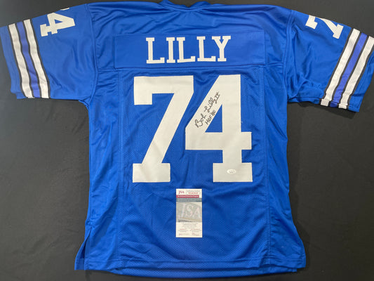 BOB LILLY DALLAS COWBOYS SIGNED Throwback JERSEY w/HOF80 JSA COA