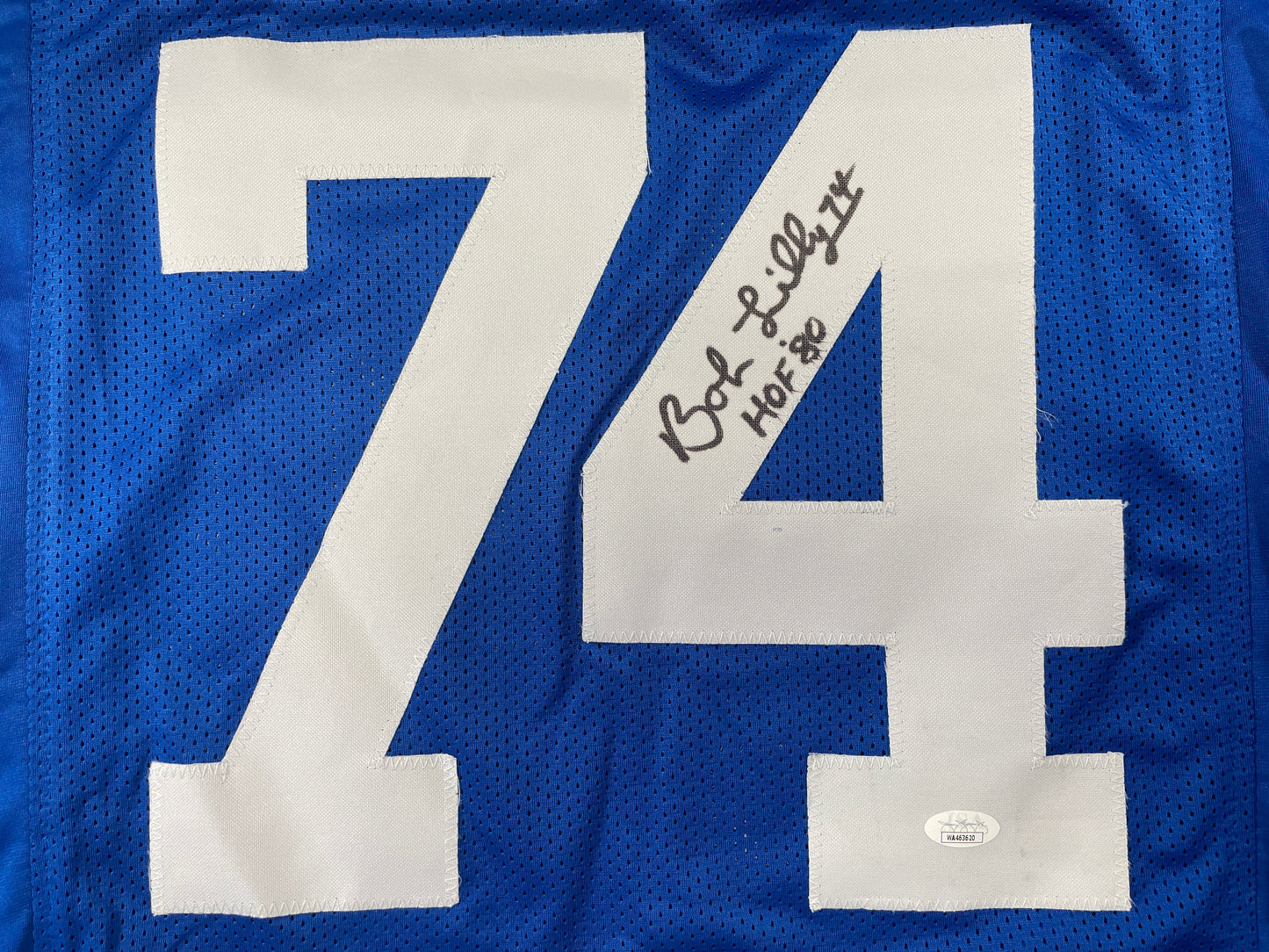 BOB LILLY DALLAS COWBOYS SIGNED Throwback JERSEY w/HOF80 JSA COA