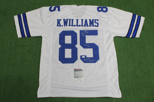 KEVIN WILLIAMS DALLAS COWBOYS SIGNED JERSEY Hurricanes w/INSCs XL JSA