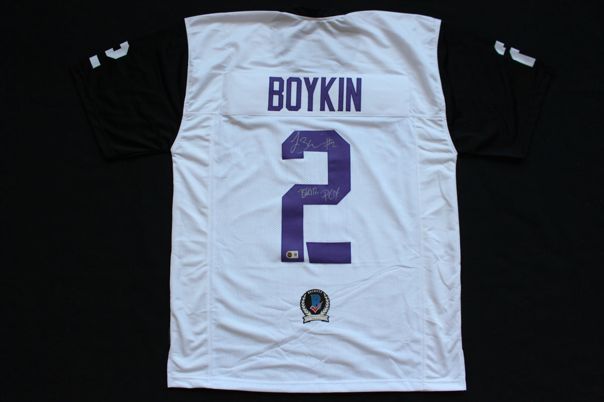 TREVONE BOYKIN TCU HORNED FROGS SIGNED WHITE JERSEY wBIG12POY BAS