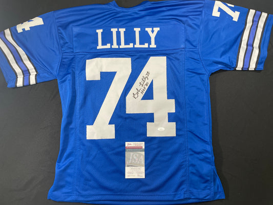 BOB LILLY DALLAS COWBOYS SIGNED Throwback JERSEY w/HOF80 JSA COA