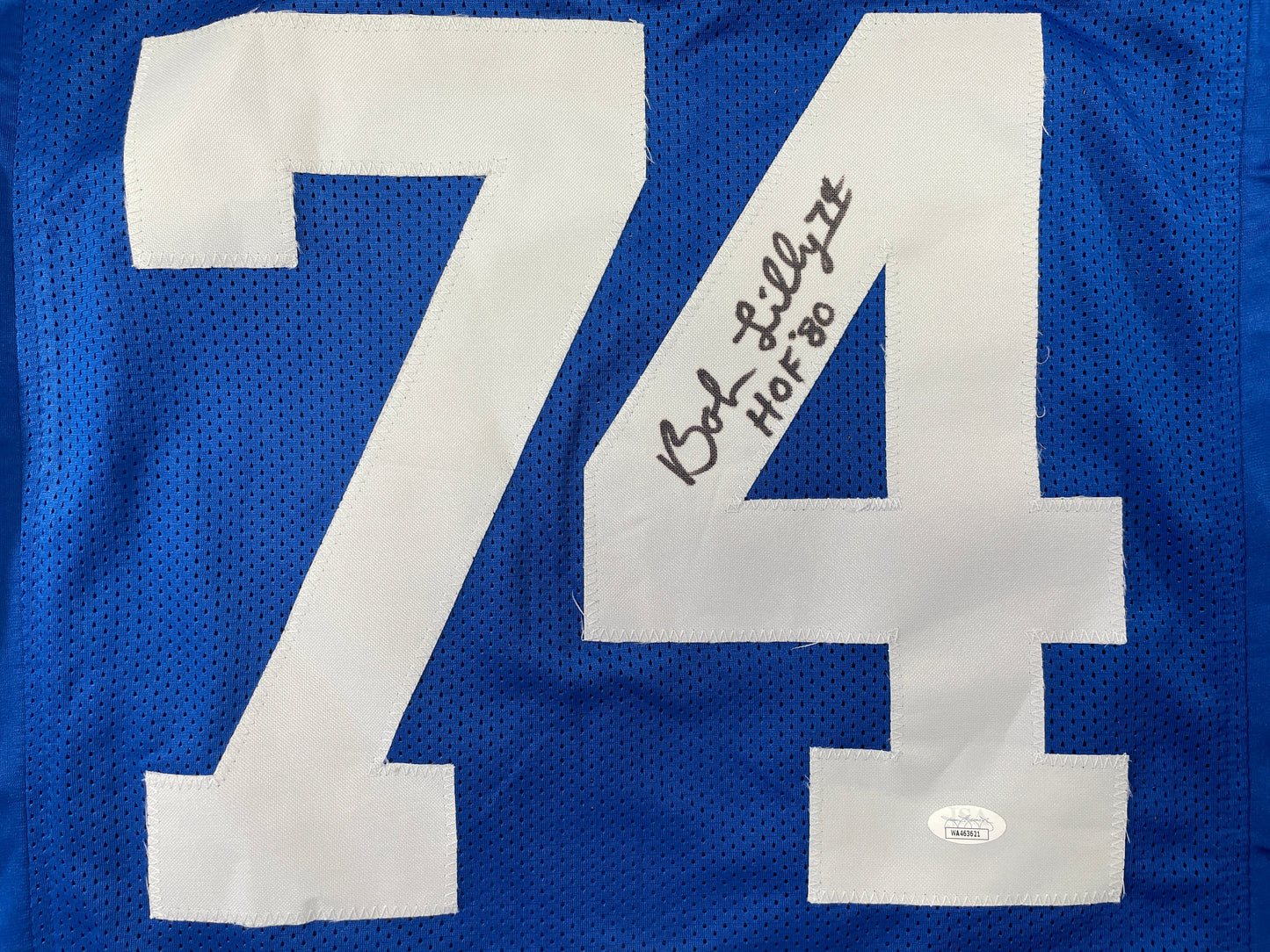 BOB LILLY DALLAS COWBOYS SIGNED Throwback JERSEY w/HOF80 JSA COA