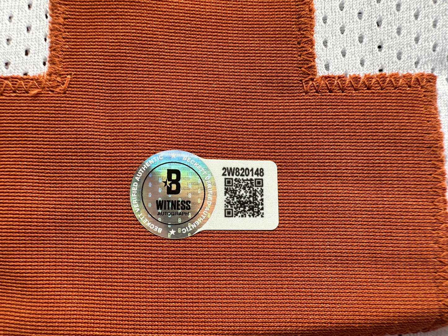 RICKY WILLIAMS SIGNED WHITE FOOTBALL JERSEY Texas Longhorns w/ "98 Heisman" BAS