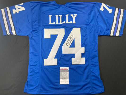 BOB LILLY DALLAS COWBOYS SIGNED Throwback JERSEY w/HOF80 JSA COA
