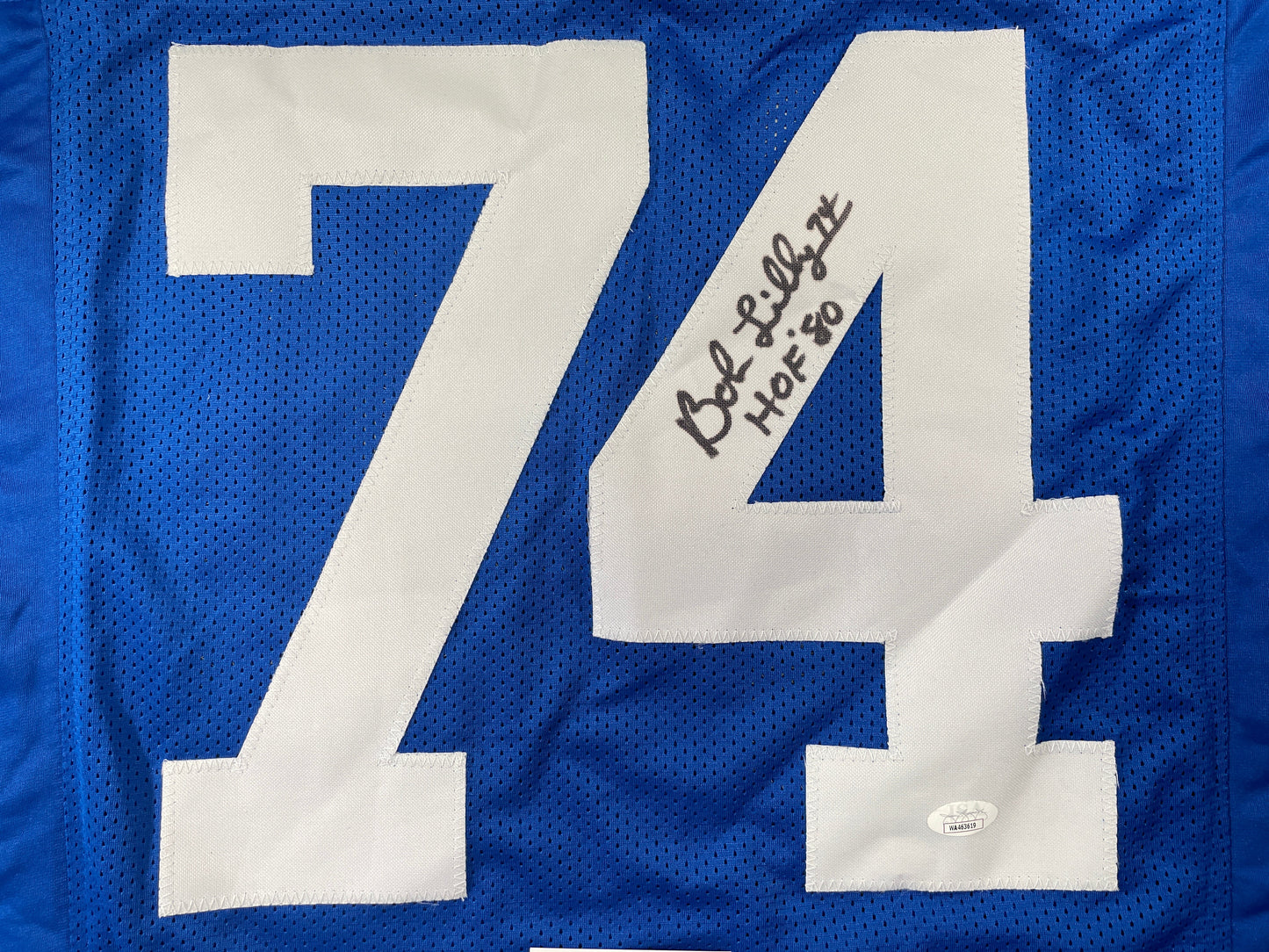 BOB LILLY DALLAS COWBOYS SIGNED Throwback JERSEY w/HOF80 JSA COA