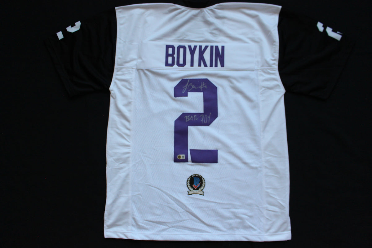 TREVONE BOYKIN TCU HORNED FROGS SIGNED WHITE JERSEY wBIG12POY BAS