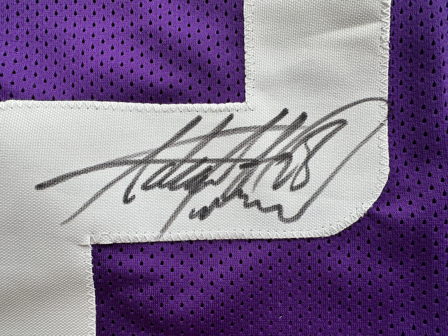 ADRIAN PETERSON SIGNED PURPLE FOOTBALL JERSEY Minnesota Vikings BAS COA