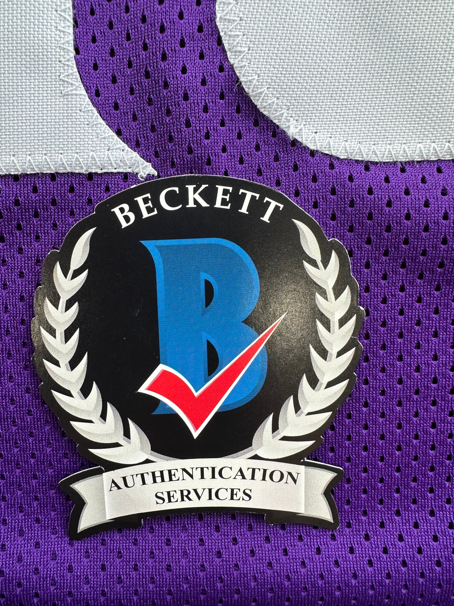 ADRIAN PETERSON SIGNED PURPLE FOOTBALL JERSEY Minnesota Vikings BAS COA