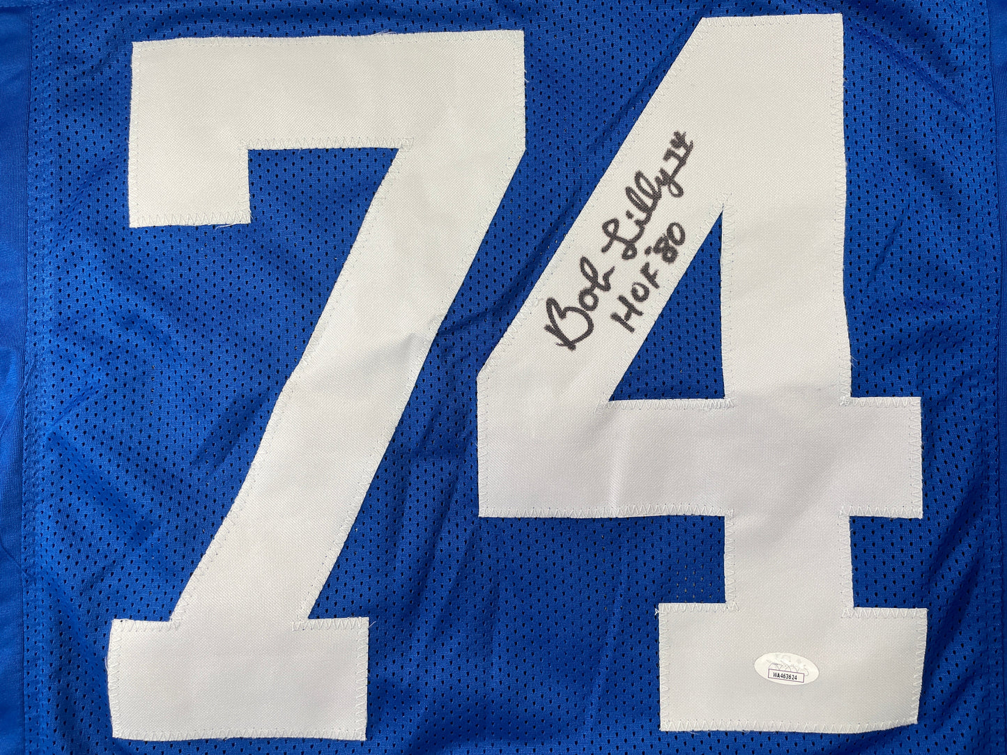 BOB LILLY DALLAS COWBOYS SIGNED Throwback JERSEY w/HOF80 JSA COA