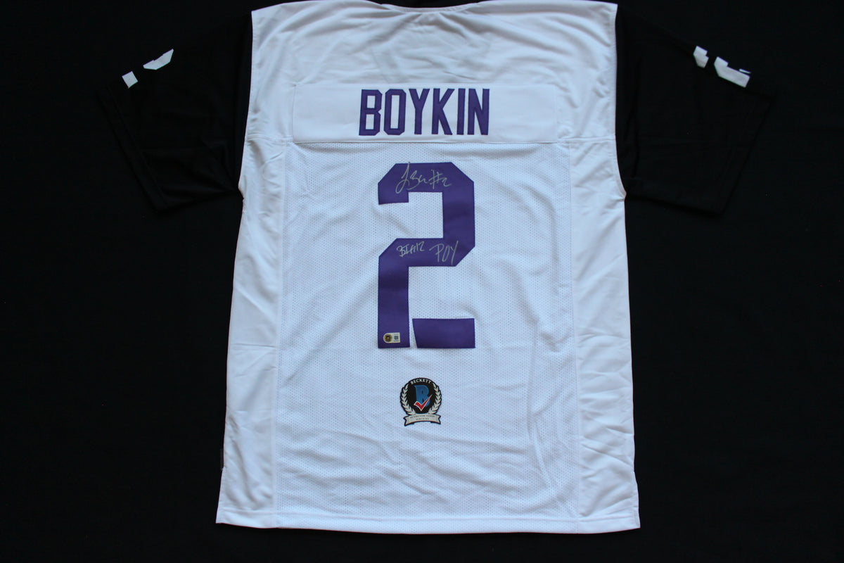 TREVONE BOYKIN TCU HORNED FROGS SIGNED WHITE JERSEY wBIG12POY BAS