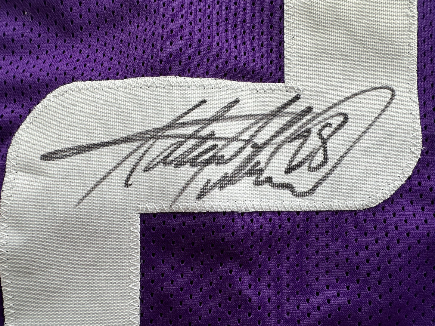 ADRIAN PETERSON SIGNED PURPLE FOOTBALL JERSEY Minnesota Vikings BAS COA