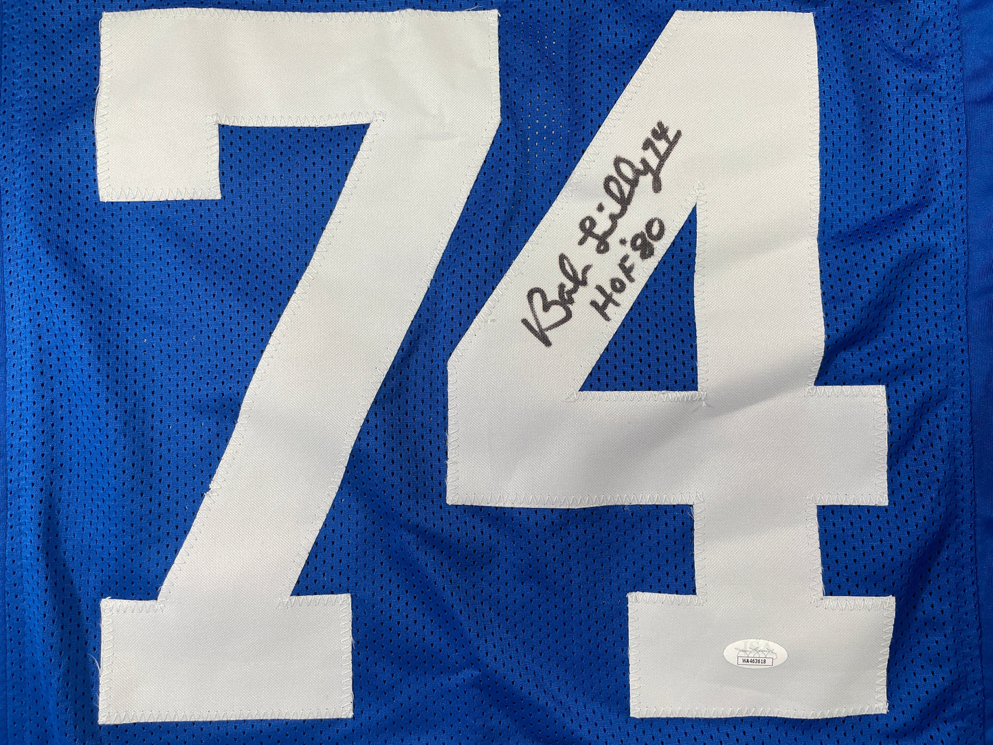 BOB LILLY DALLAS COWBOYS SIGNED Throwback JERSEY w/HOF80 JSA COA