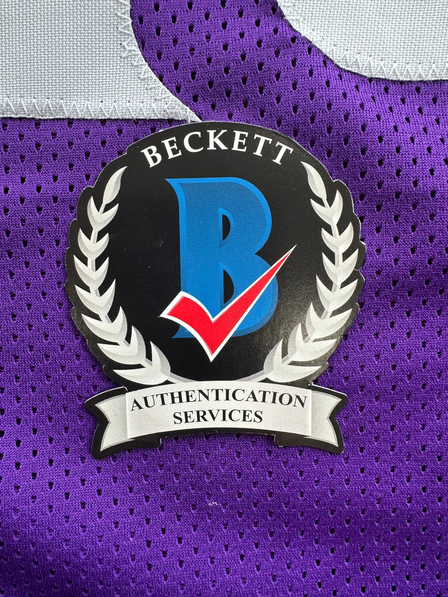 ADRIAN PETERSON SIGNED PURPLE FOOTBALL JERSEY Minnesota Vikings BAS COA