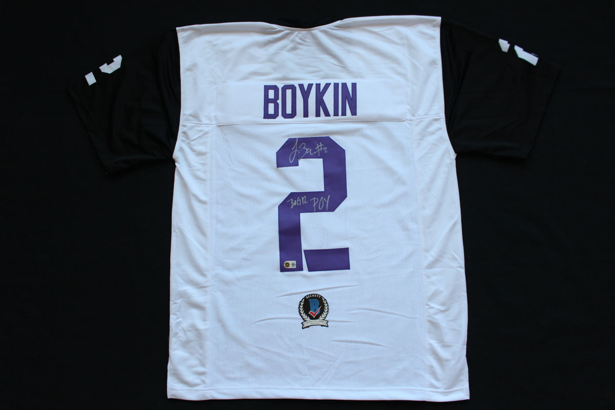 TREVONE BOYKIN TCU HORNED FROGS SIGNED WHITE JERSEY wBIG12POY BAS