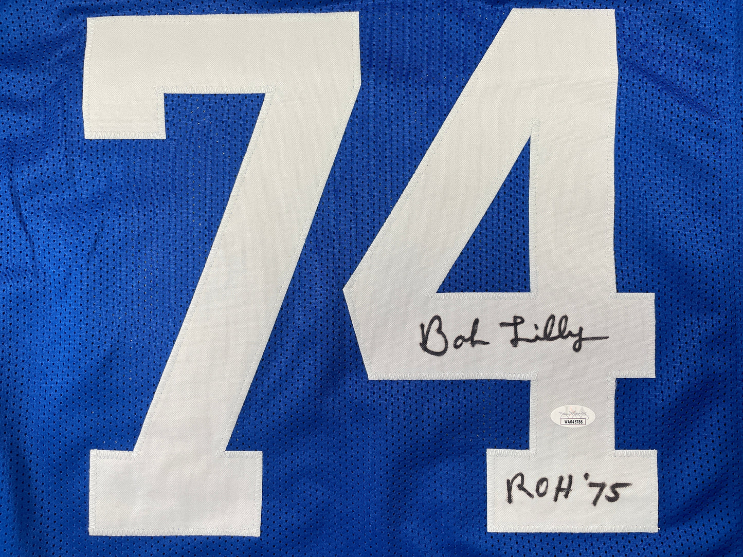 BOB LILLY DALLAS COWBOYS SIGNED Throwback JERSEY w/ROH75 JSA COA
