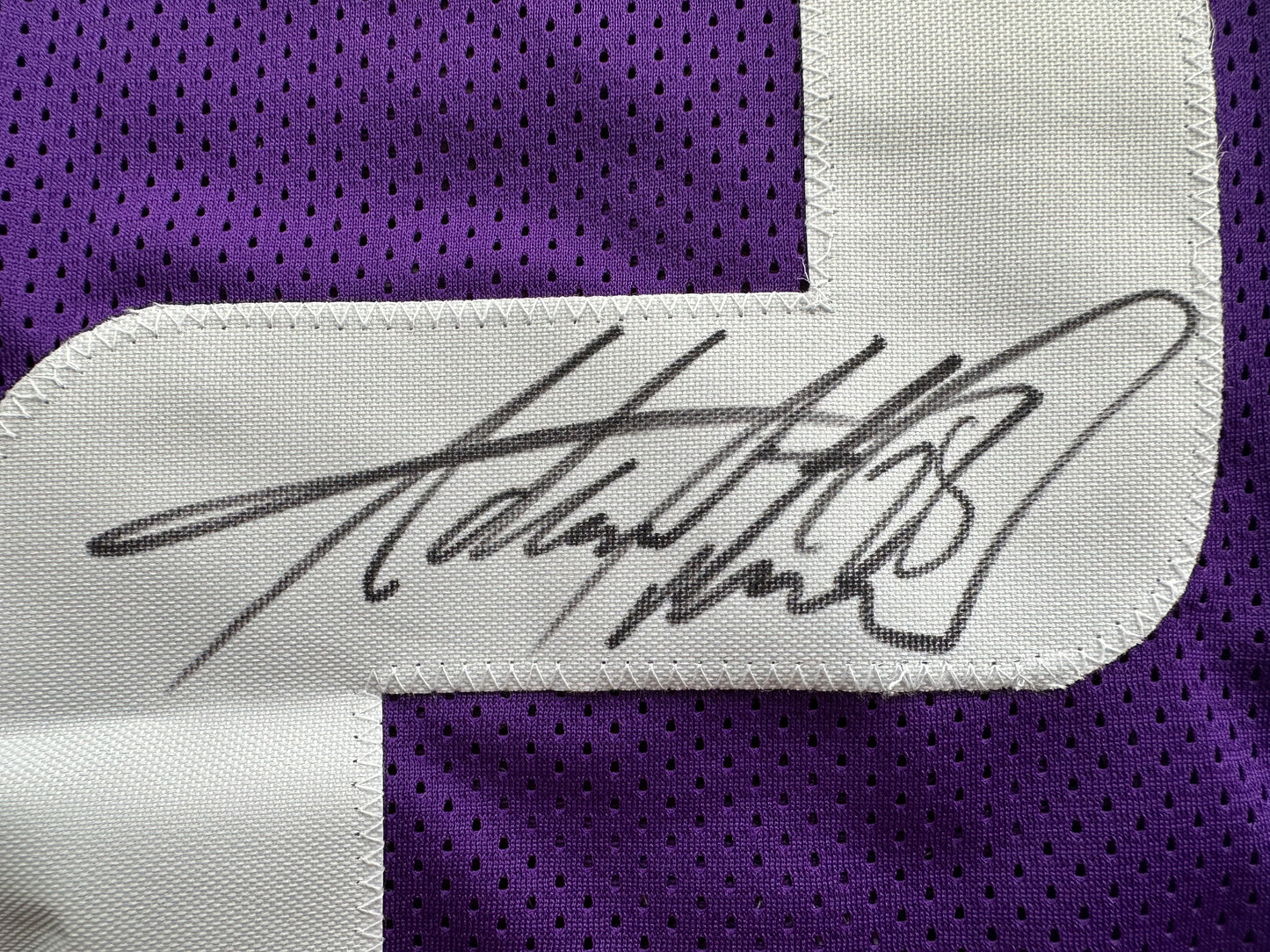 ADRIAN PETERSON SIGNED PURPLE FOOTBALL JERSEY Minnesota Vikings BAS COA