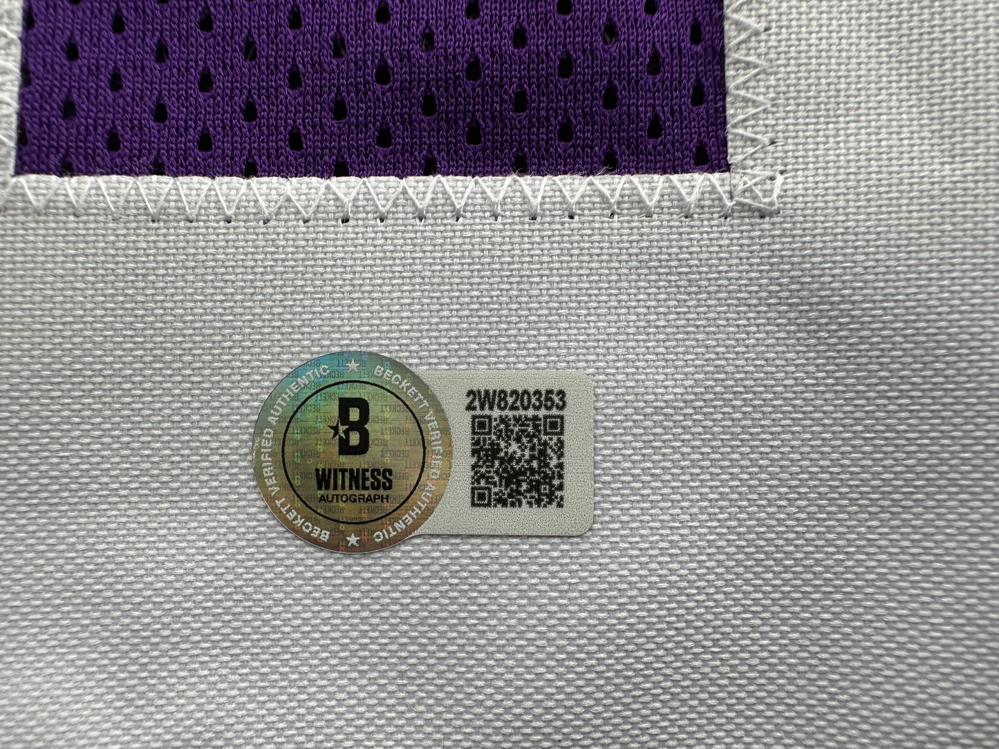 ADRIAN PETERSON SIGNED PURPLE FOOTBALL JERSEY Minnesota Vikings BAS COA