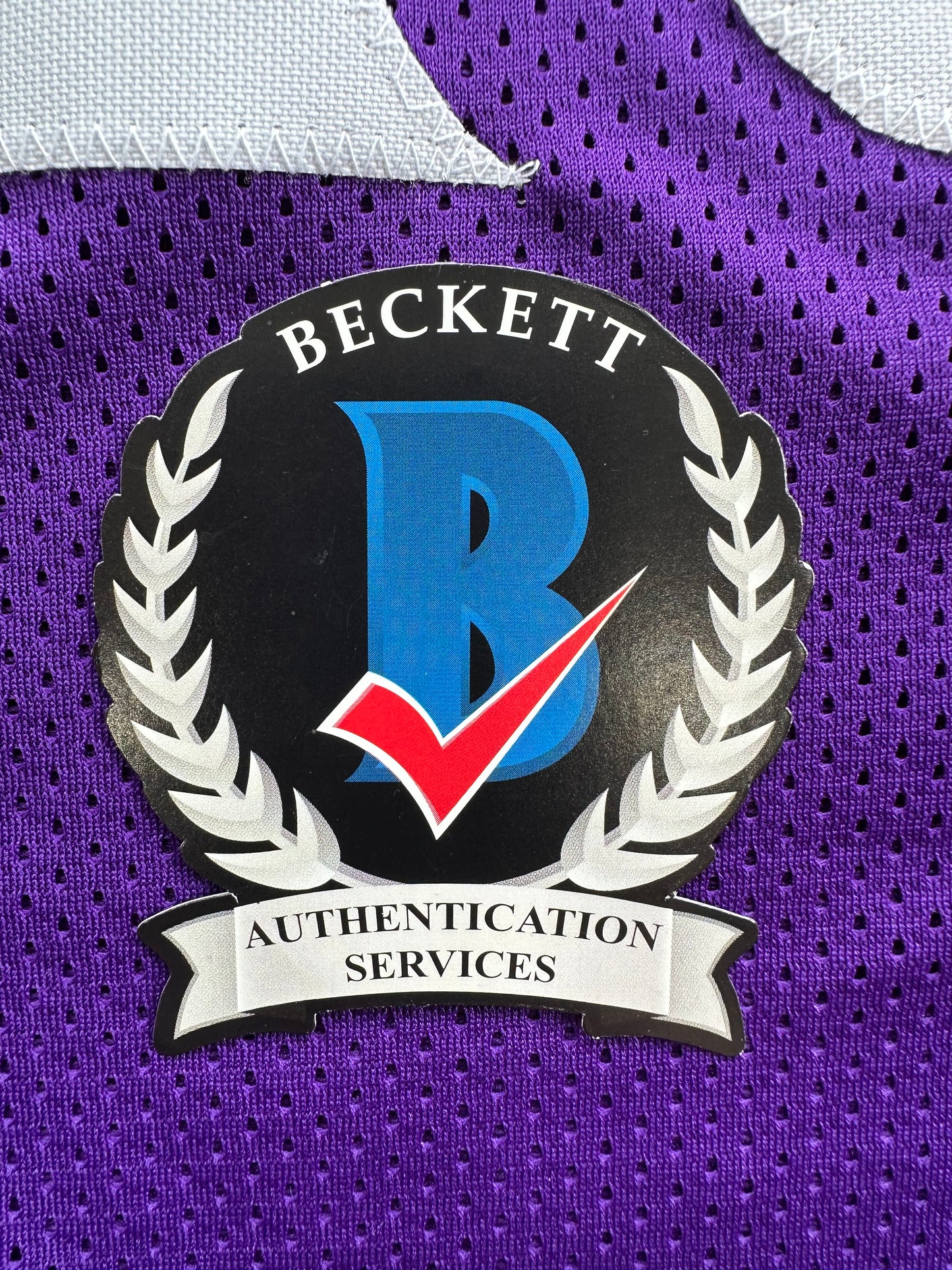 ADRIAN PETERSON SIGNED PURPLE FOOTBALL JERSEY Minnesota Vikings BAS COA