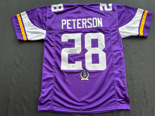 ADRIAN PETERSON SIGNED PURPLE FOOTBALL JERSEY Minnesota Vikings BAS COA