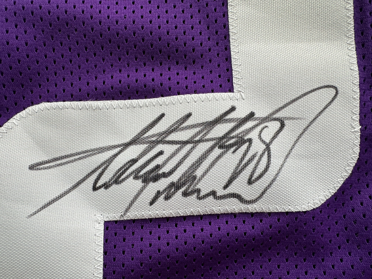 ADRIAN PETERSON SIGNED PURPLE FOOTBALL JERSEY Minnesota Vikings BAS COA