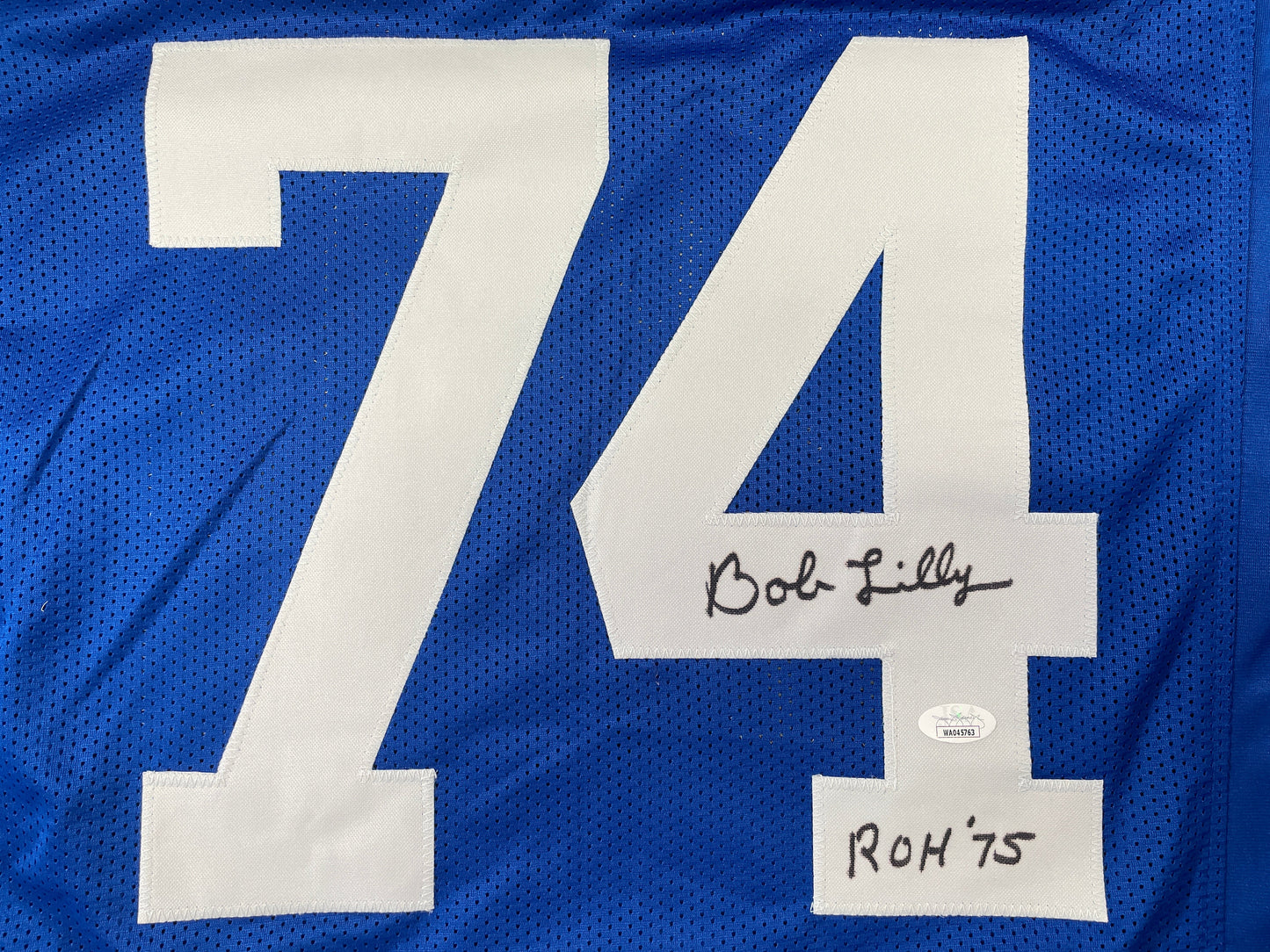 BOB LILLY DALLAS COWBOYS SIGNED Throwback JERSEY w/ROH75 JSA COA
