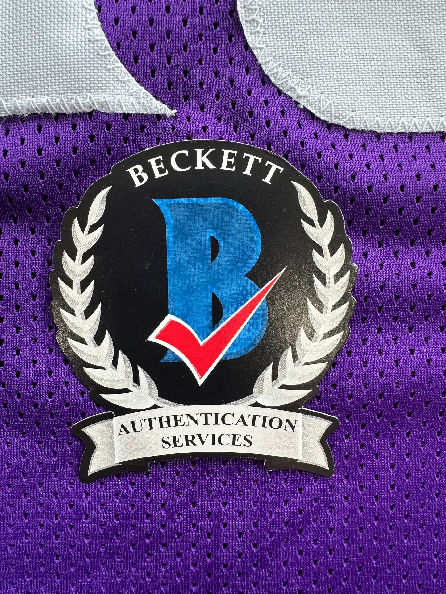 ADRIAN PETERSON SIGNED PURPLE FOOTBALL JERSEY Minnesota Vikings BAS COA