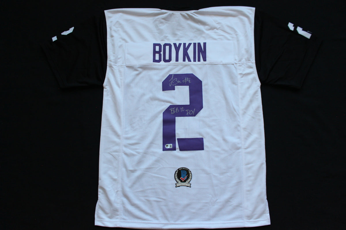 TREVONE BOYKIN TCU HORNED FROGS SIGNED WHITE JERSEY wBIG12POY BAS