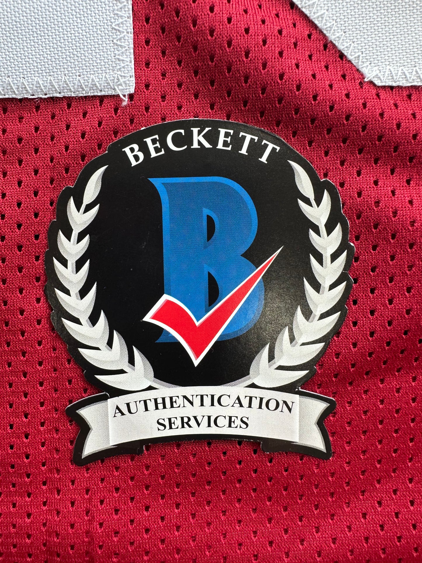 ADRIAN PETERSON SIGNED RED FOOTBALL JERSEY Oklahoma Sooners BAS COA