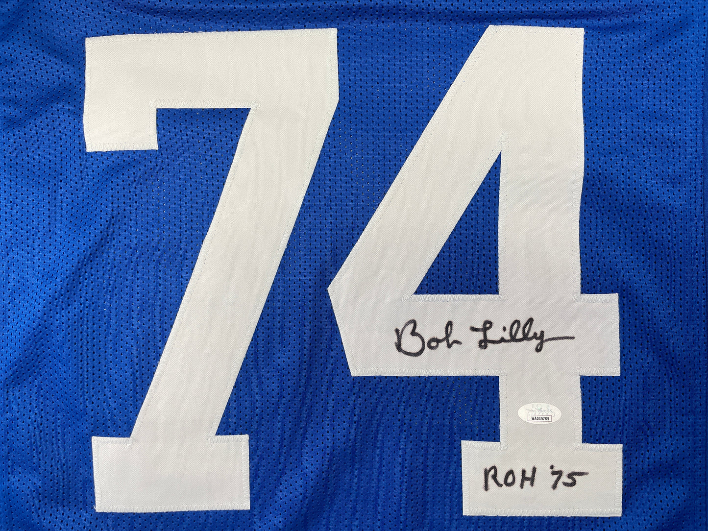 BOB LILLY DALLAS COWBOYS SIGNED Throwback JERSEY w/ROH75 JSA COA