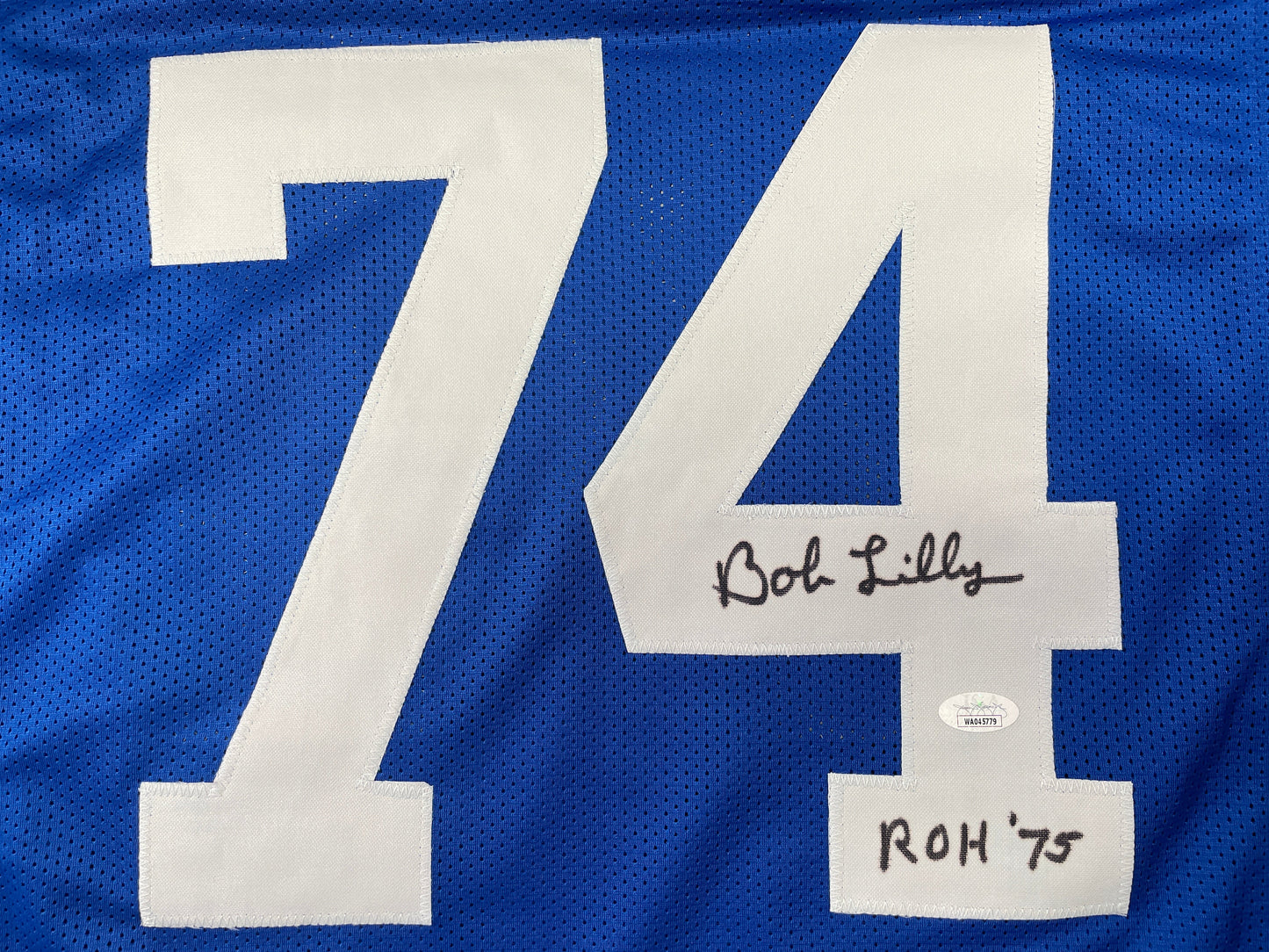 BOB LILLY DALLAS COWBOYS SIGNED Throwback JERSEY w/ROH75 JSA COA