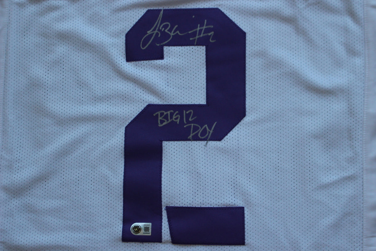 TREVONE BOYKIN TCU HORNED FROGS SIGNED WHITE JERSEY wBIG12POY BAS