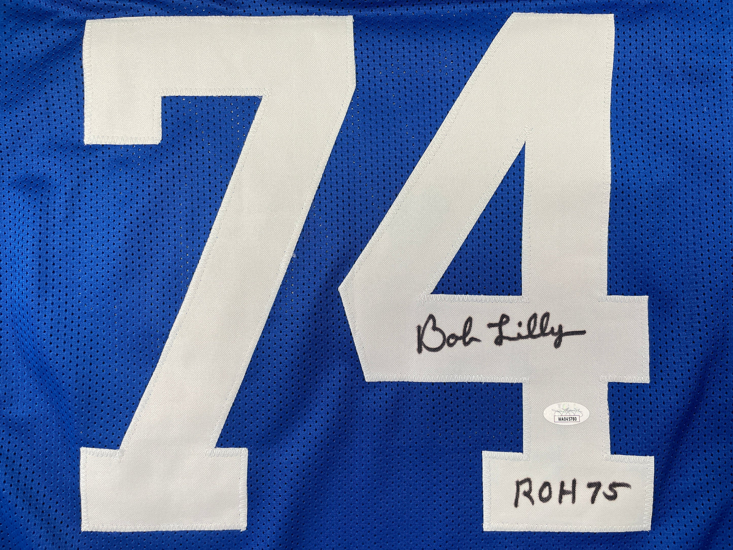 BOB LILLY DALLAS COWBOYS SIGNED Throwback JERSEY w/ROH75 JSA COA