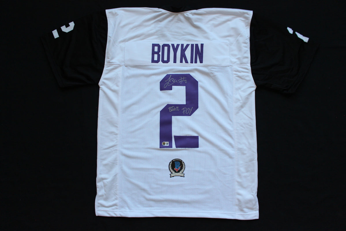 TREVONE BOYKIN TCU HORNED FROGS SIGNED WHITE JERSEY wBIG12POY BAS
